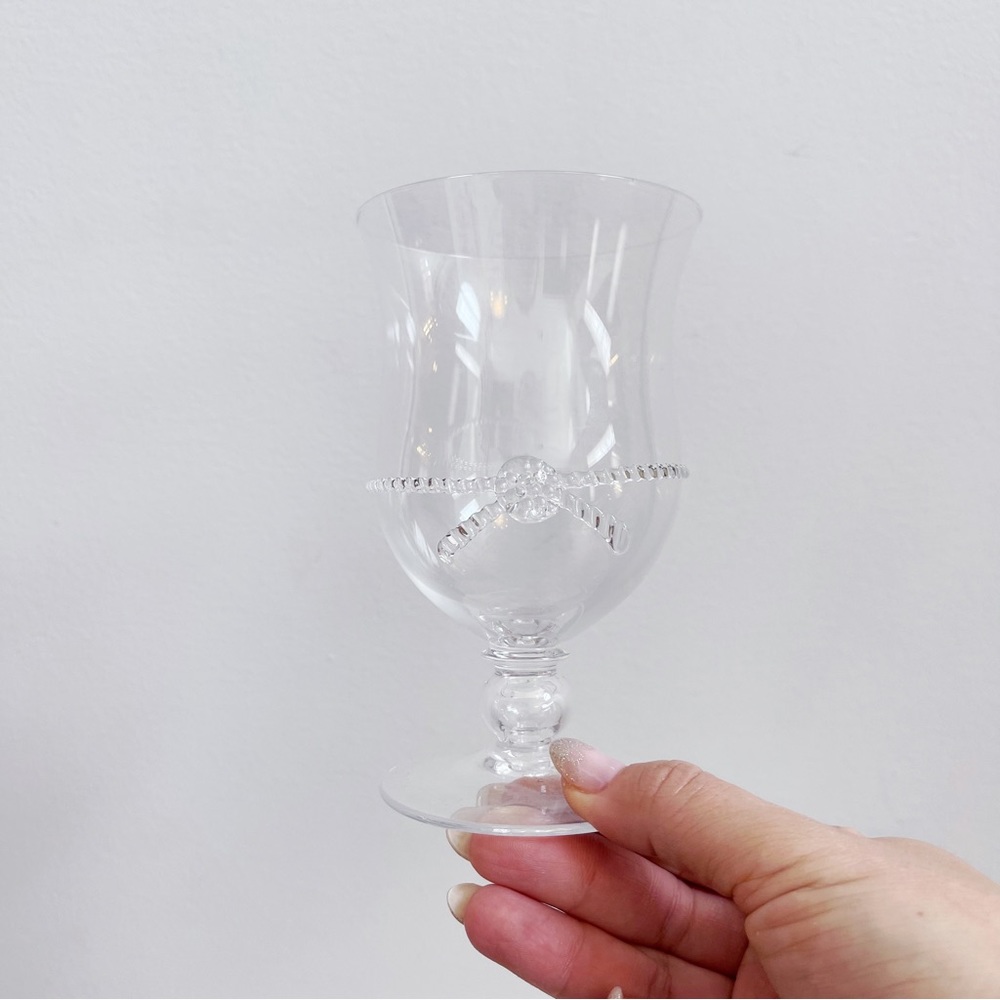 Juliska Nautical Rope Blown Glass Goblet Pair 5.5”